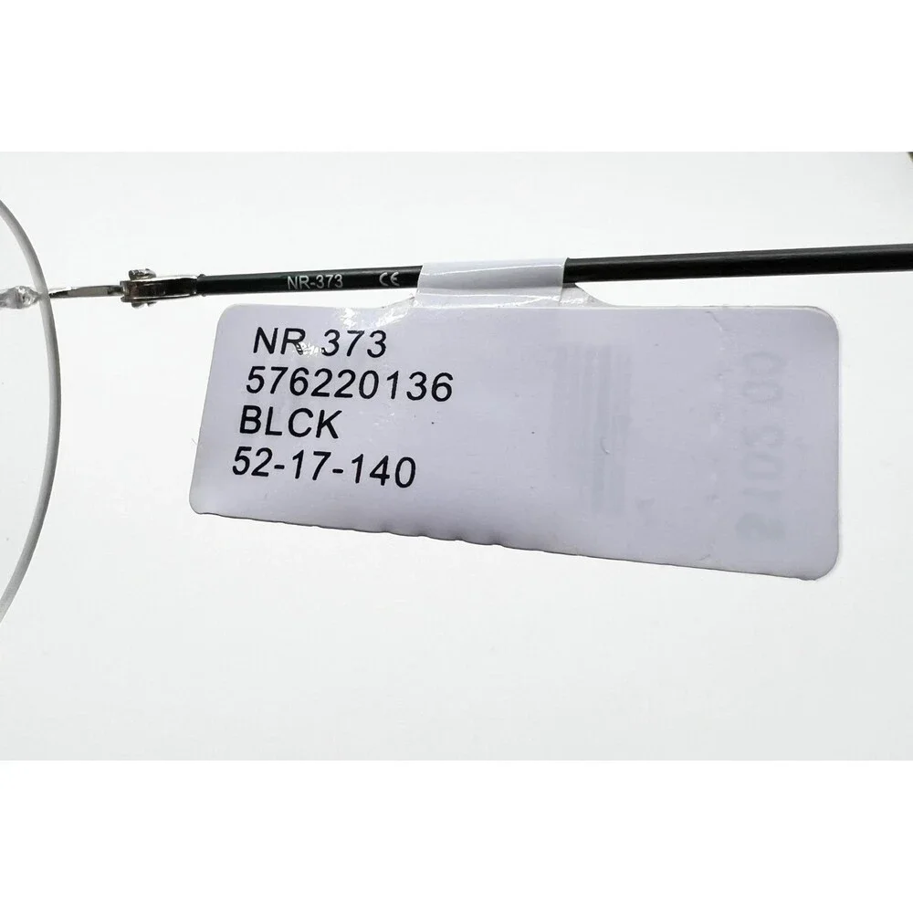 Naturally Rimless Eyeglasses Stainless Steel Round Clear Lenses 52-17-140 BLCK